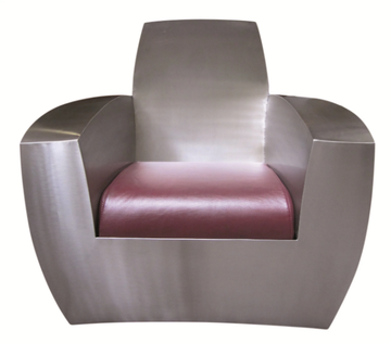 EASY TWO - Industrial style upholstered stainless steel armchair by ICI ET LÀ - view 2